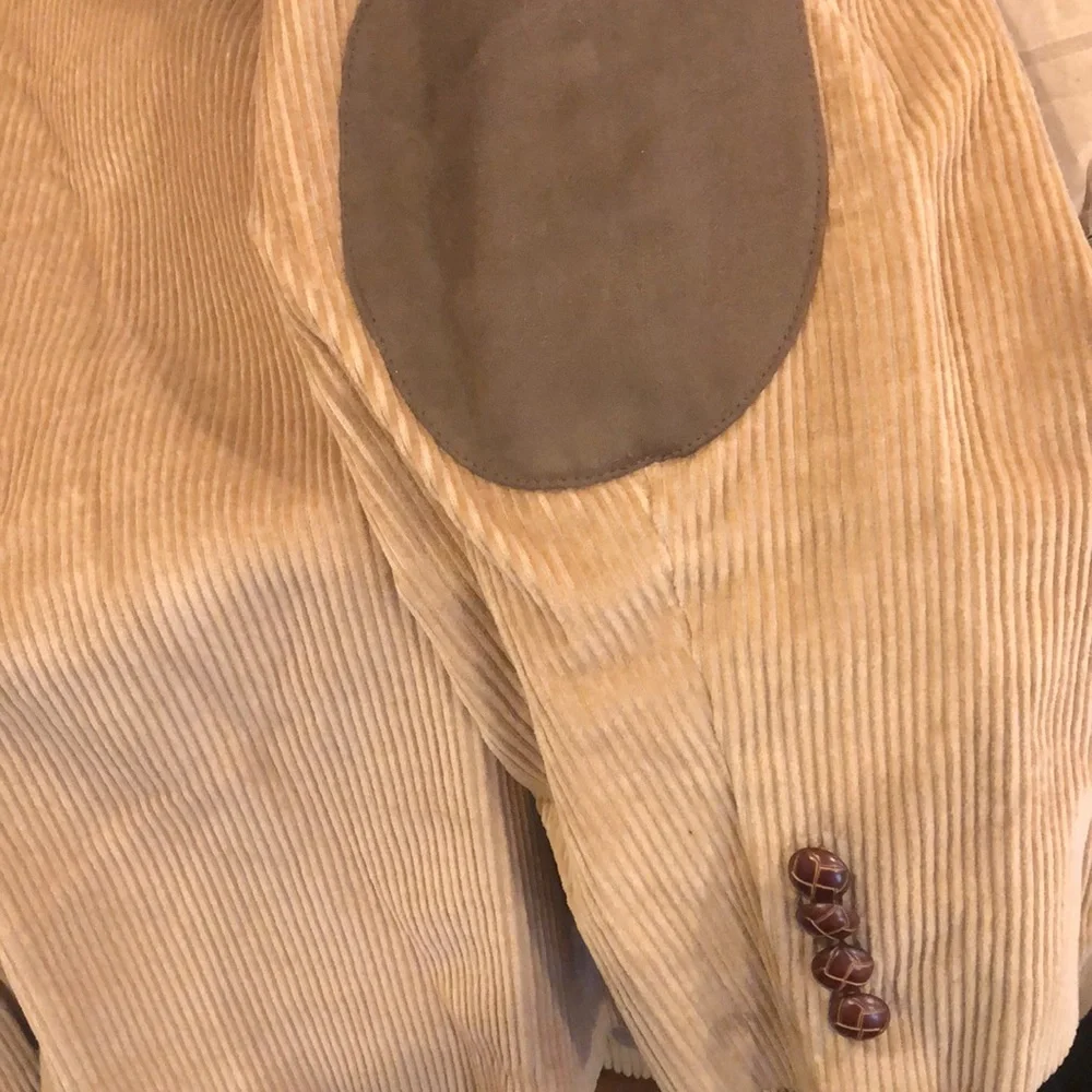 RALPH LAUREN Corduroy Blazer With Elbow Patches Paisley Lining 44LONG